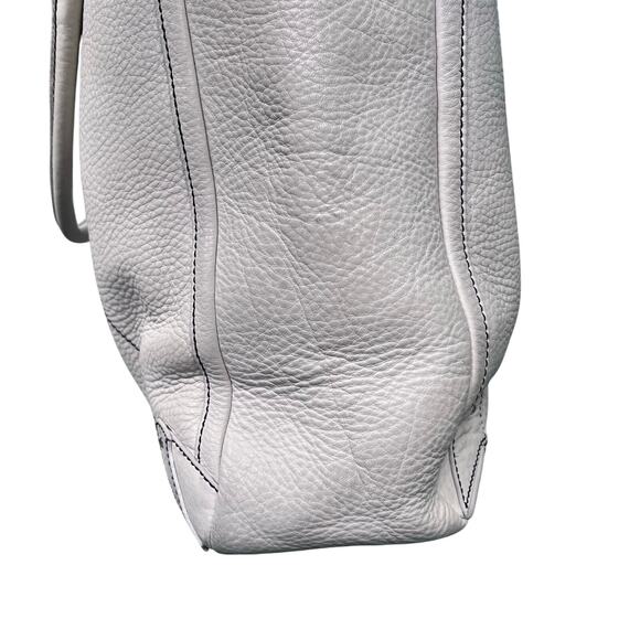 COLE HAAN Large Soft Ivory Pebbled Leather Tote with Gold Hardware (T) - Picture 9 of 13